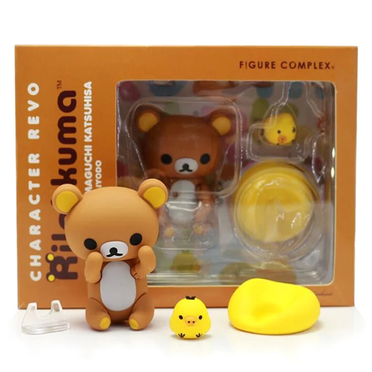 New Cute Rilakkuma Bear With Kiiroitori PVC Action Figure Model Toys Set Dolls Kids Children Gifts