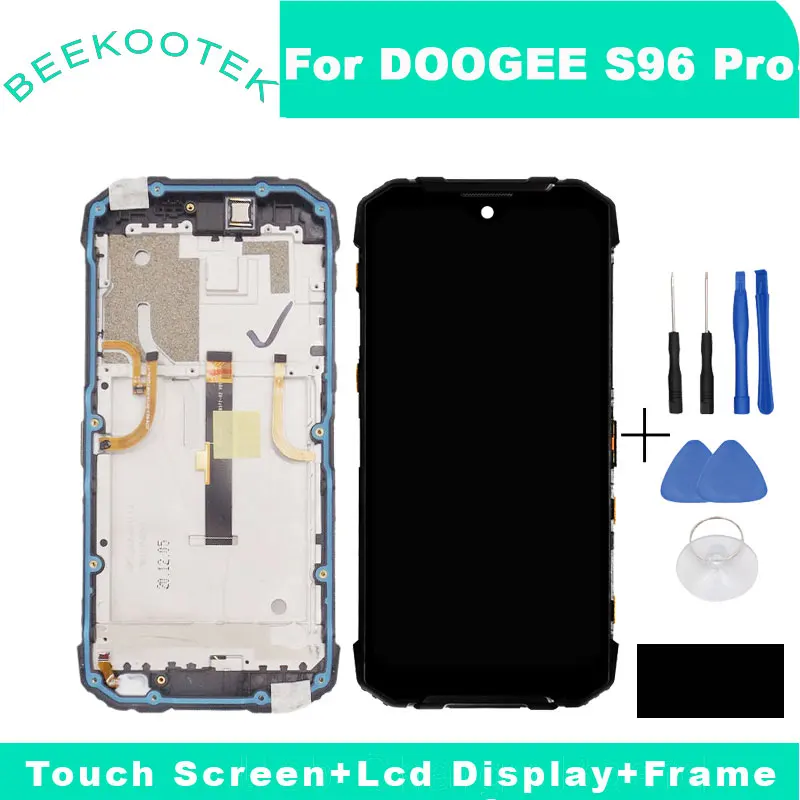 

Original New DOOGEE S96 Pro LCD Display Touch Screen Digitizer With Frame Fingerprint Receiver Side FPC For S96 Pro Smart Phone