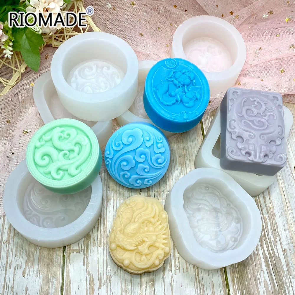 Chinese Style Tradition Pattern Silicone Soap Mold For Handmade Making Soap Chocolate Dessert Baking Cake Decorating Tools