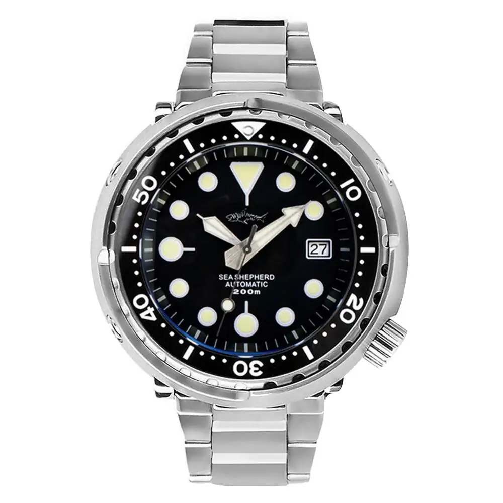 

HEIMDALLR Men Automatic Watch 47mm Mechanical Wristwatch Diver 200m Waterproof Luminous Sapphire Mirror Ceramic Bezel