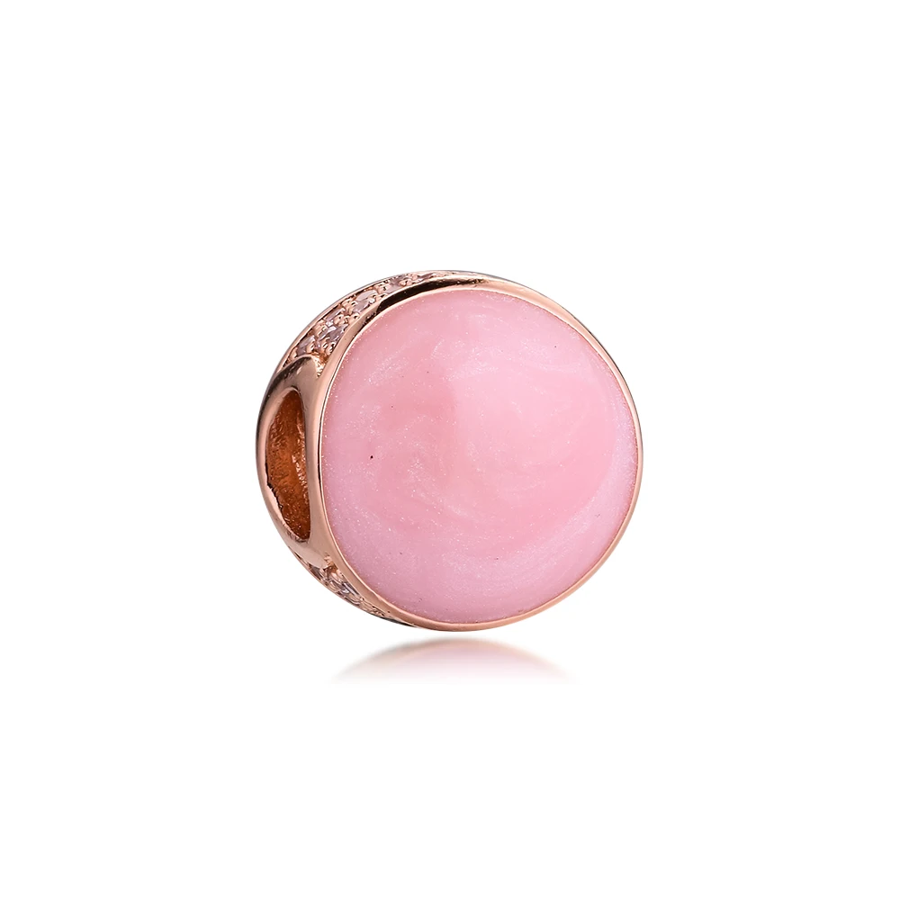 Pink Swirl Charm 2021 New Collection Rose Gold Plated Jewelry Fits Original Beads Bracelets Woman DIY Beads