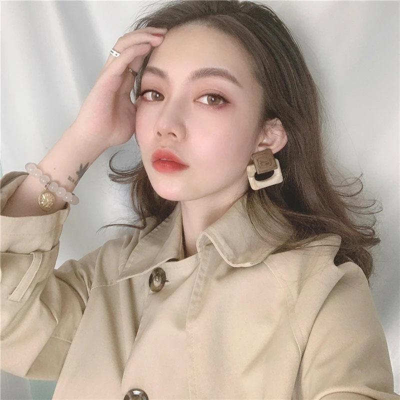 AENSOA Unusual Women Acrylic Drop Earrings Statement Geometric Square Pendant Earrings Trendy Dangle Earring Jewelry Gift 2021
