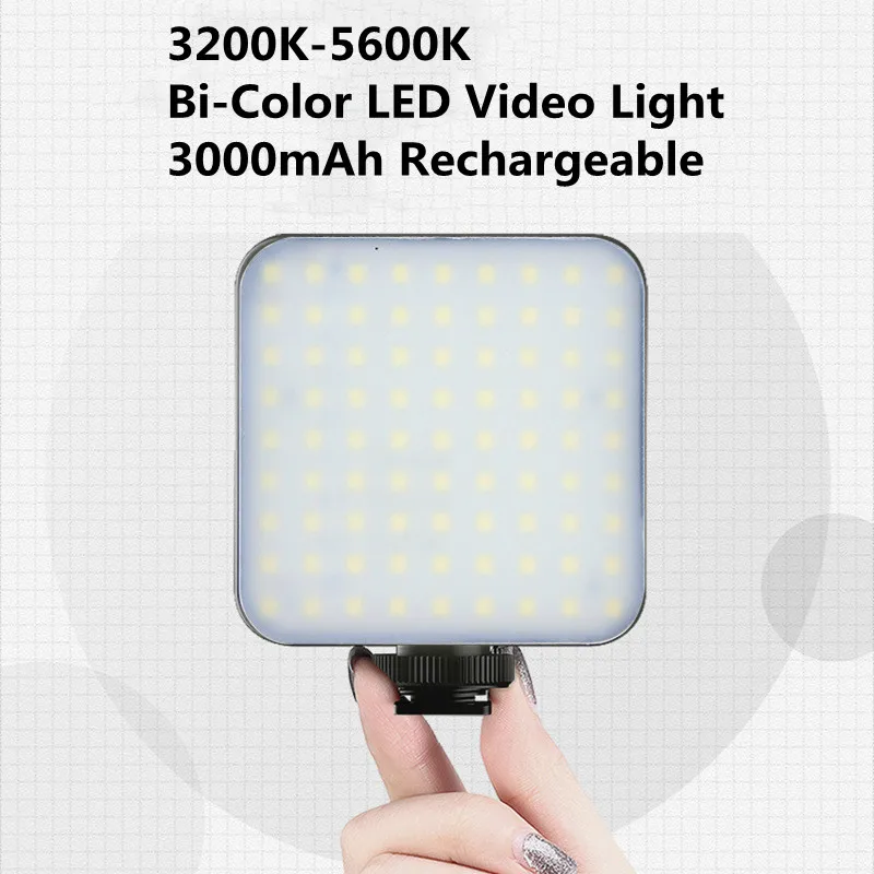 

Mini LED Video Light Camera Light 3200-5600K 2000mAh CRI95+ With Cold Shoe Mini Vlog Fill Light 32000mAh Panel Lamp Photography