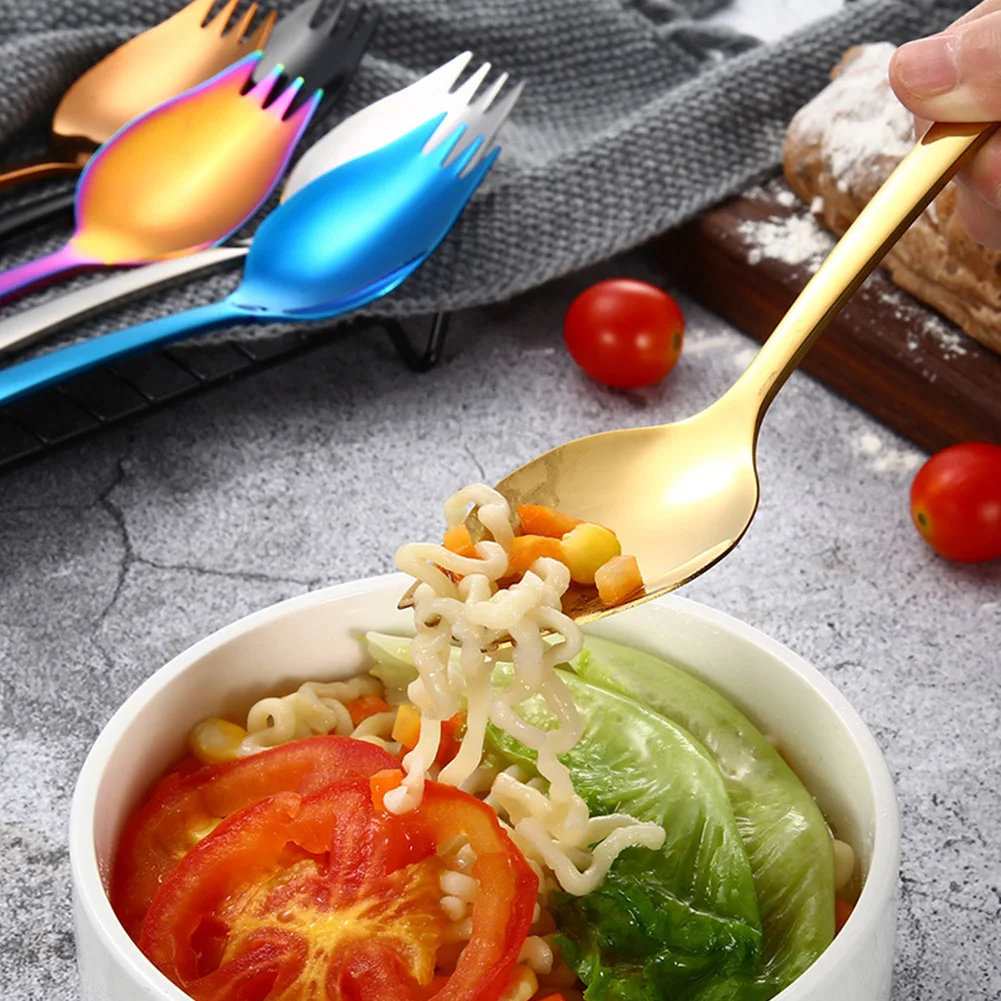 Lightweight Stainless Steel Forks Spoon For Camping Dessert Fork Non-toxic Salad Spoons Non-Corrosive Durable