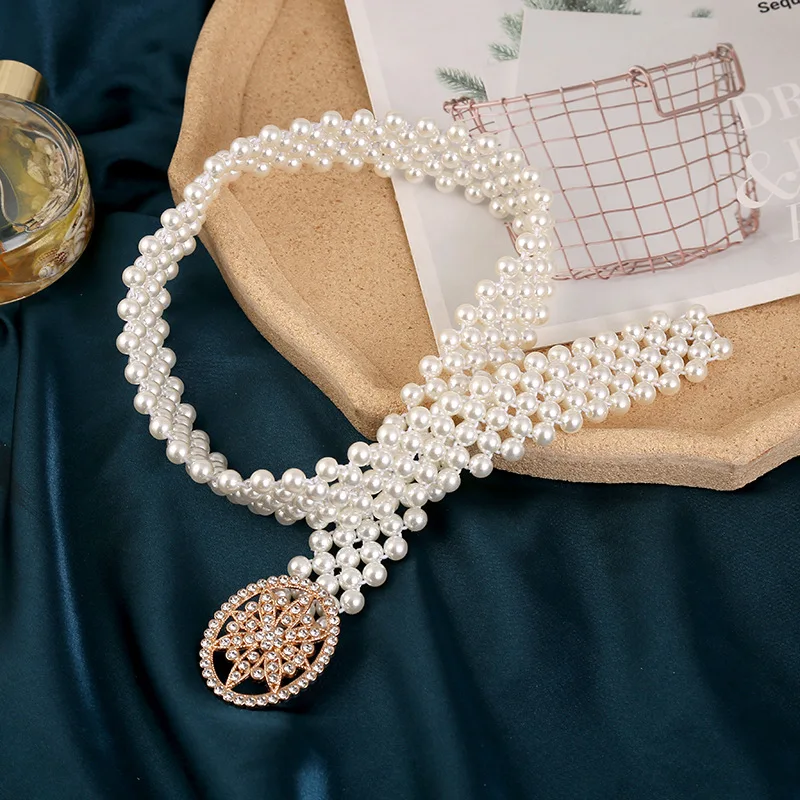Luxury Fashion Pearl Elastic Waist Chain Women display picture 1
