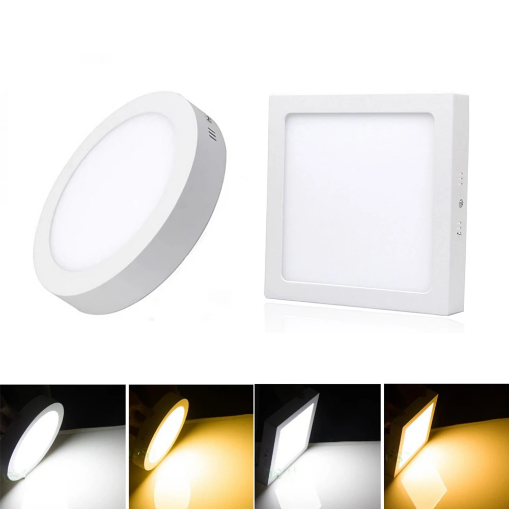 3000K/6500K oświetlenie panelowe LED AC 85-265V ultra-cienki 3CM nowoczesny Panel Led lampa sufitowa 6W 12W 18W 24W montaż powierzchniowy painel de