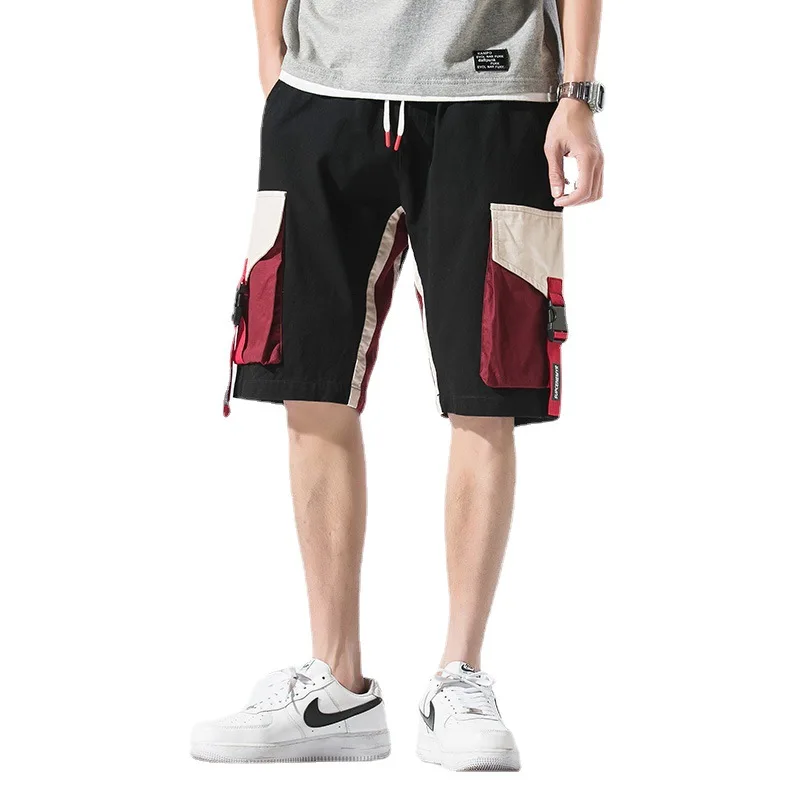 Men 2021 Summer New Casual Cargo Fashion Brand Loose Multi-Pocket Shorts Cotton Streetwear Knee-Length Beach Shorts Jogger Harem