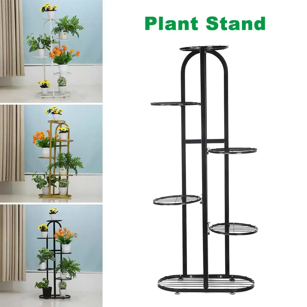 5/6Layers Flower Stand Rack Storage Shelf Iron Plant Holder Home Garden Flower Pot Organizer Living Room Balcony Storage Rack