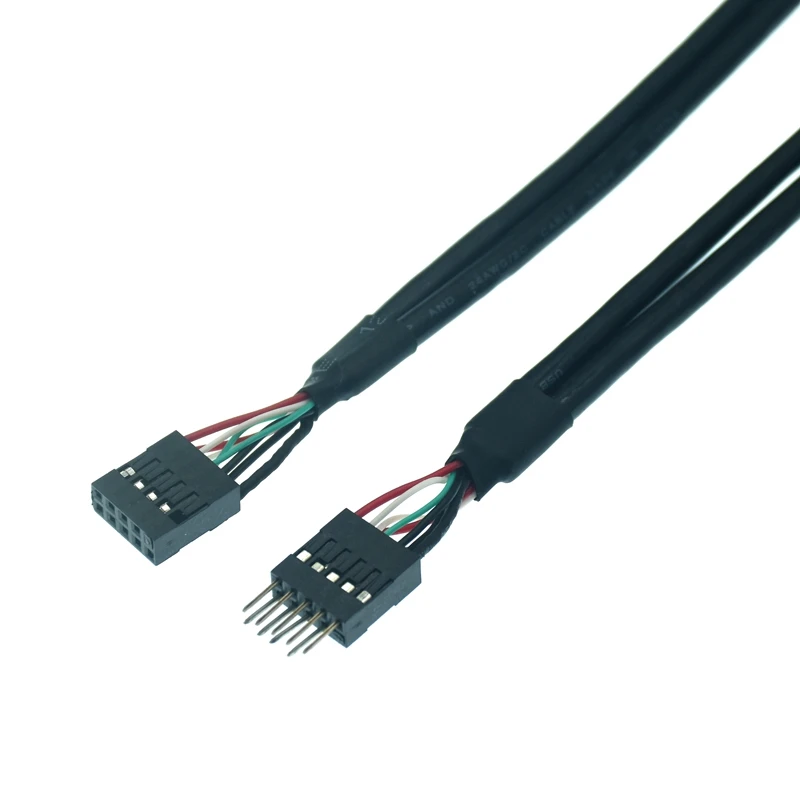 Płyta główna płyta główna 9Pin DuPont 2.54mm USB 2.0 rozszerzenie męskie i żeńskie Dupont kabel danych przewód linii 30cm dla PC DIY 0.3m