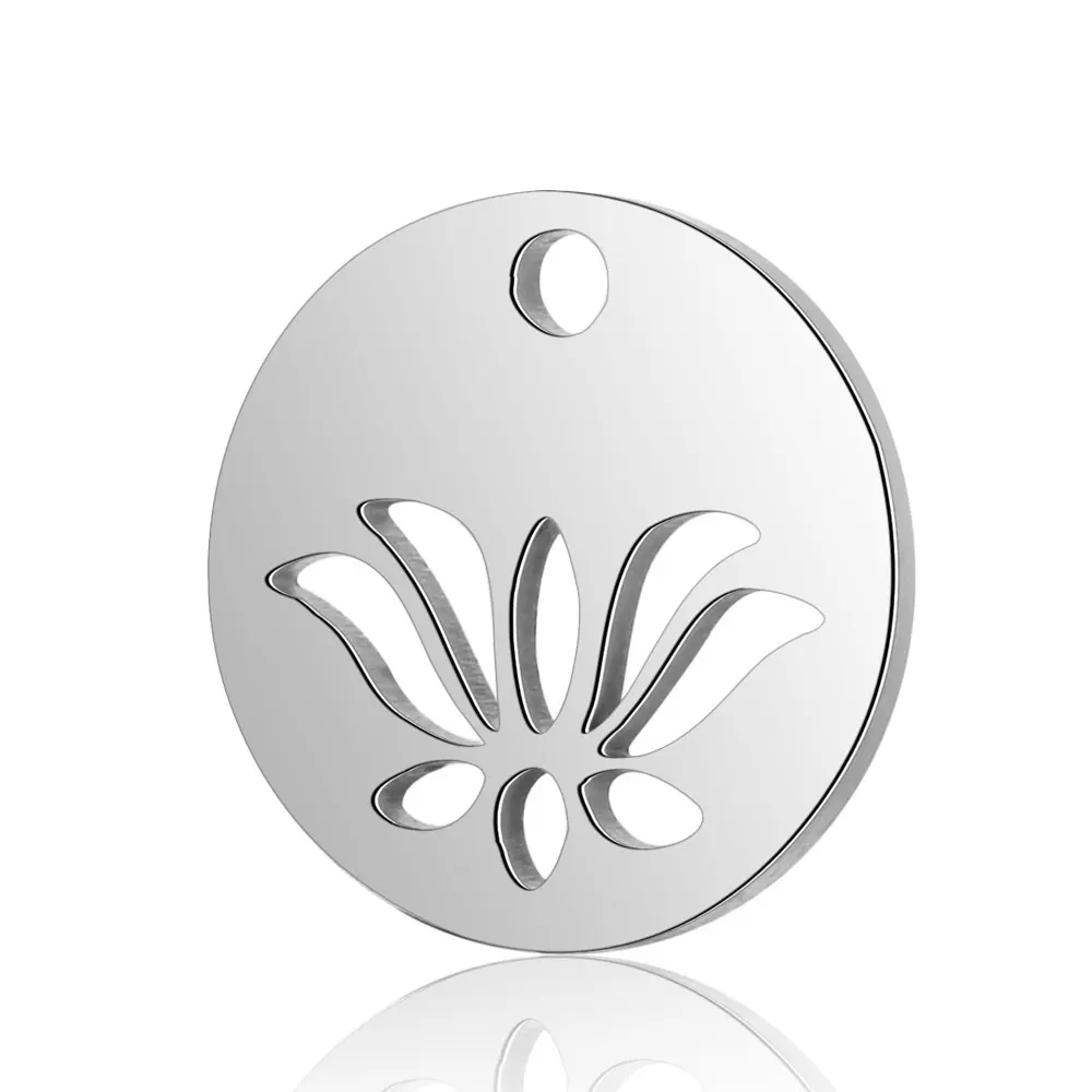 10pcs/lot Religious OM DIY Charms Wholesale 316 Stainless Steel Flower Yin Yang Pendant Cross Knot Tree of Life Connector Charm