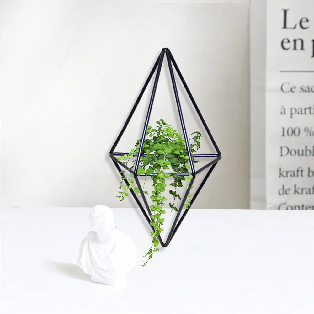 Freestanding Hanging Double Diamond Shaped Metal Tillandsia Air Plants Rack Holder Planter Ornament #BO