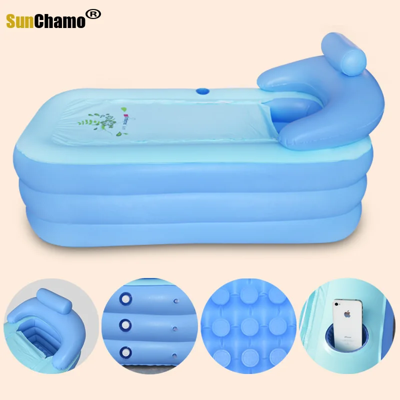 2022 Fashion 160*84*64cm Fold-able Inflatable Bath Tub PVC Adult Bathtub Air Pump Household Indoor Outdoor Inflatable Bathtub