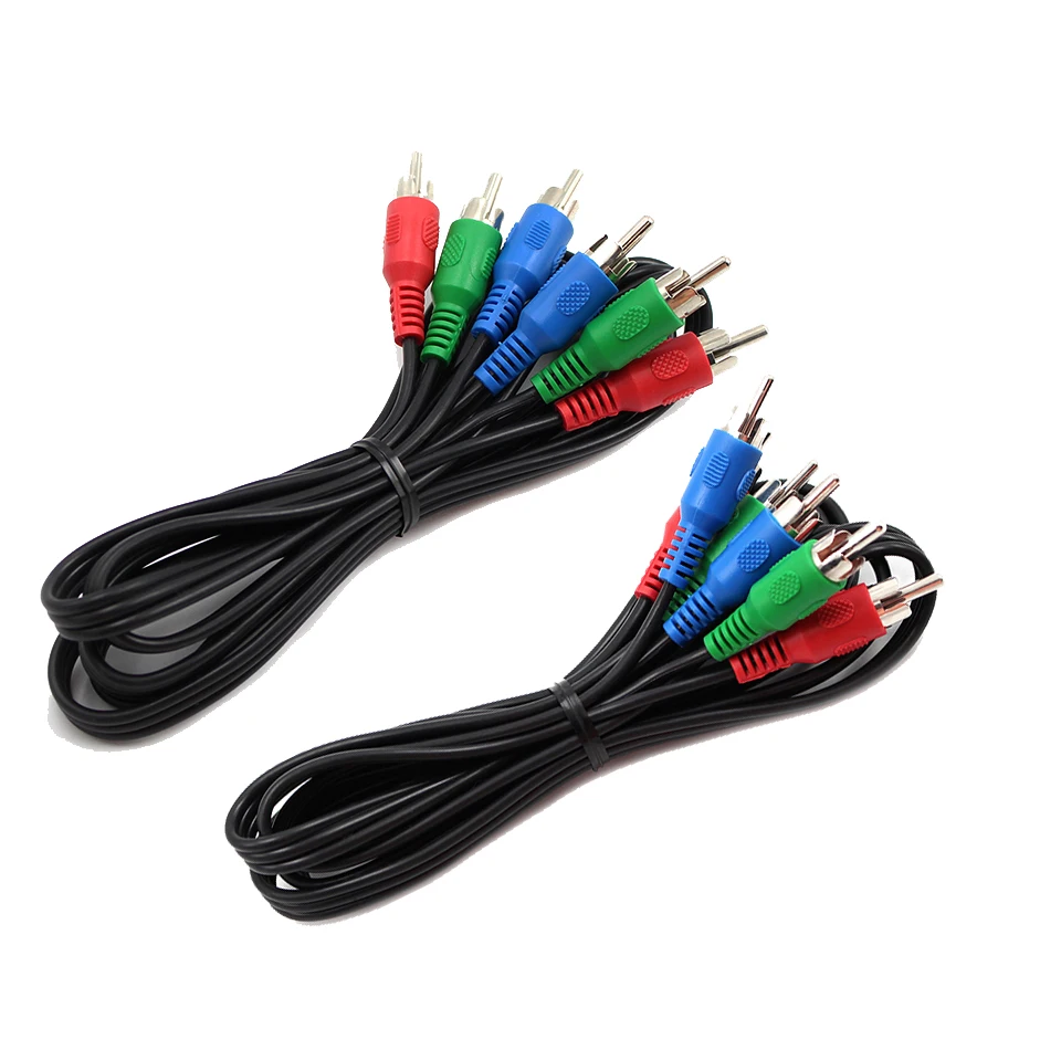 2 Pcs Component YPbPr Video Cable Standard For Blue Ray DVD Projector HDTV TV Devices 1.5M with good Quality