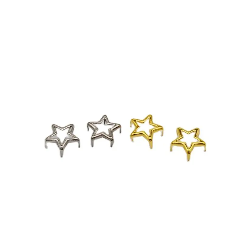 12mm Hollow Out Star Garment Bracelet Rivets Nailhead Claws Stud For Hat Bag Shoe Jeans Leather Craft Clothes Accessories