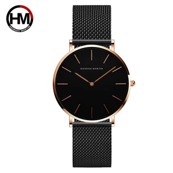 36mm designer 2020 luxury 4 red pointer Japan quartz movement waterproof women rose gold stainless steel mesh band ladies watch