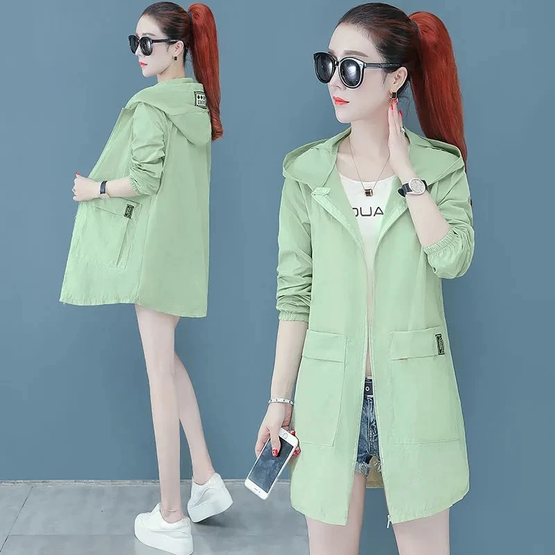 

New 2024 Sun Protection Clothing Women's Mid-length Summer Loose UV Protection Ladies Sun Protection Clothing Femme Coat 5XL