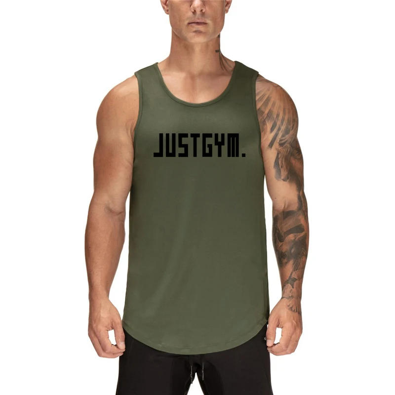 Gym Mens Workout Clothing Summer Fitness Casual Sports Mesh Tank Top Musculation Bodybuilding Singlets Sleeveless Quick Dry Vest