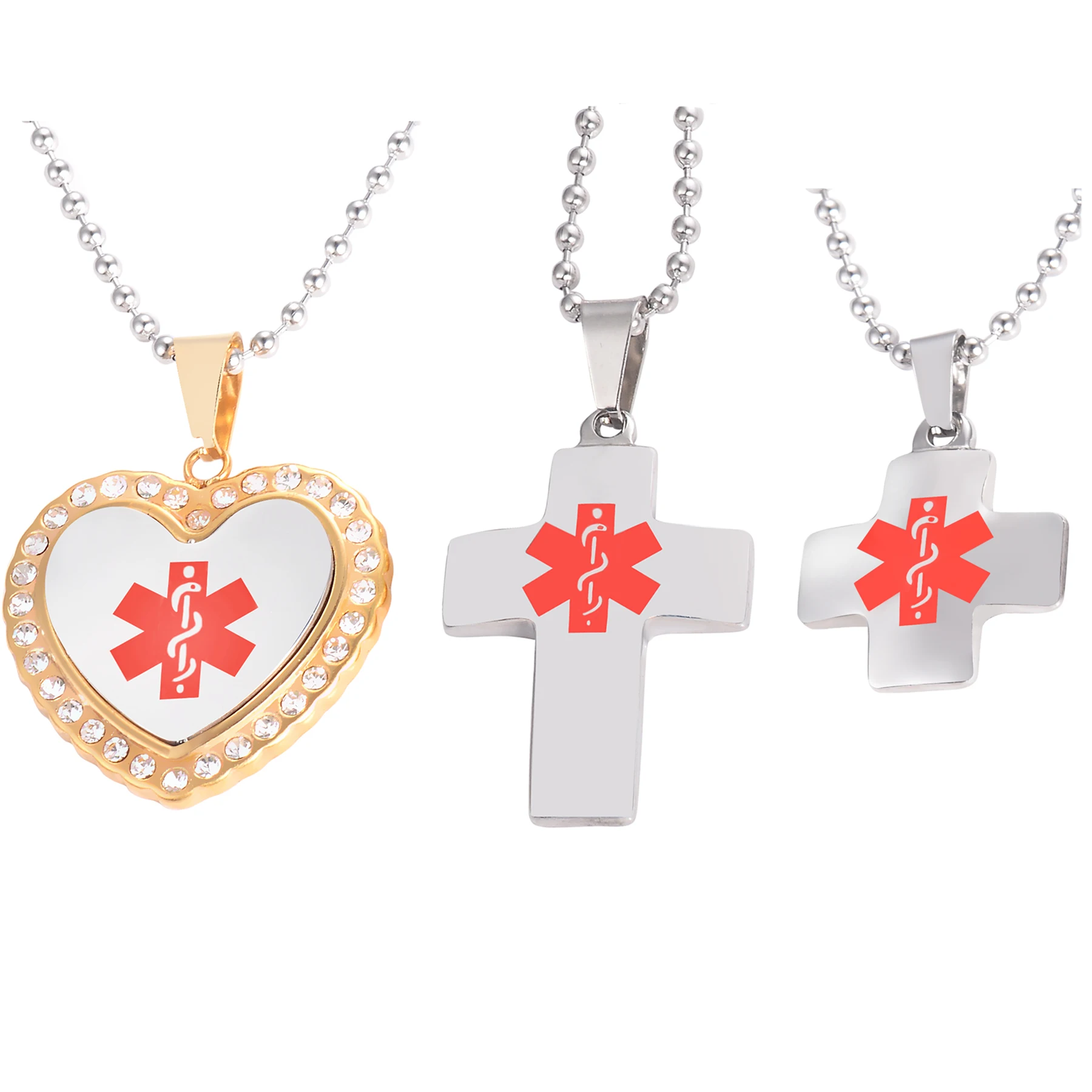 Free Engraving Medical Alert ID Pendant for Men Women Necklace Stainless Steel  Tags Emergency  Jewelry