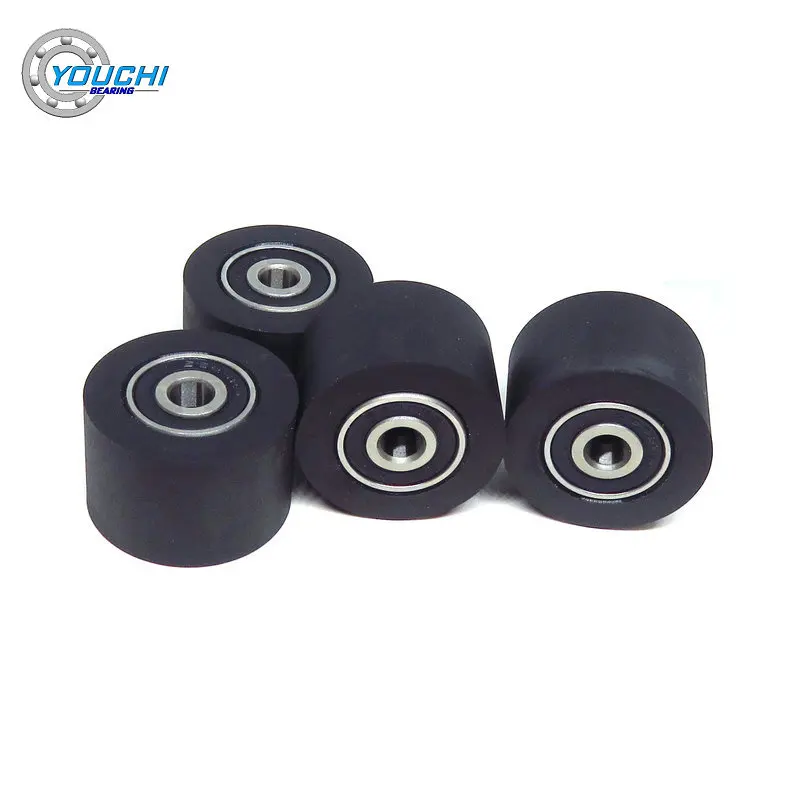 1pcs 30 mm Polyurethane Coated Roller With Double 626RS Bearings 6x30x20 mm PUT62630-20 Mask Machine Soft Rubber Guide Wheels