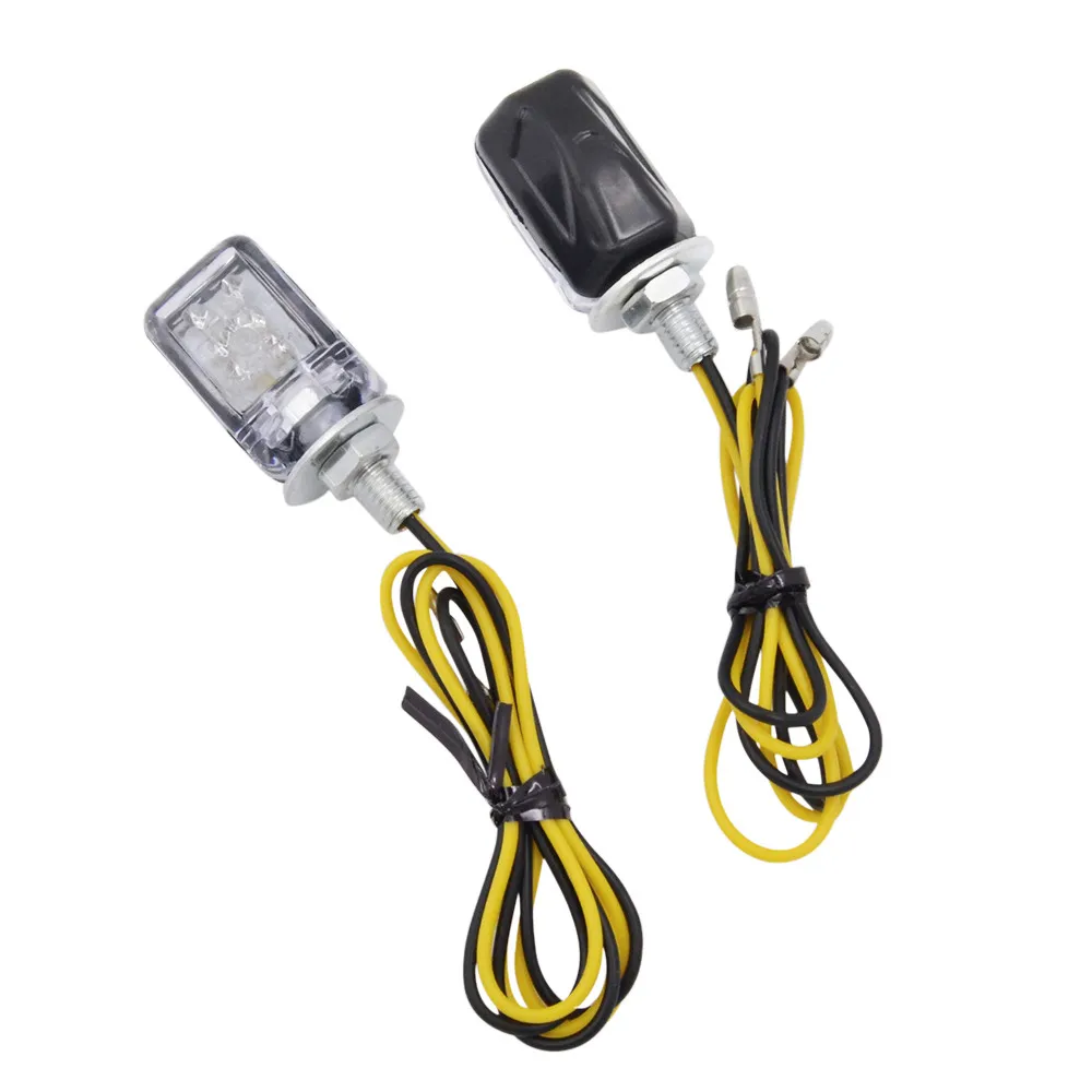 LED Motorcycle Mini Turn Signal Lights Blinker flashing Indicator 12V Housing Chrome Car Trucks 6mm Bolt Screw Lamp Bulb Power