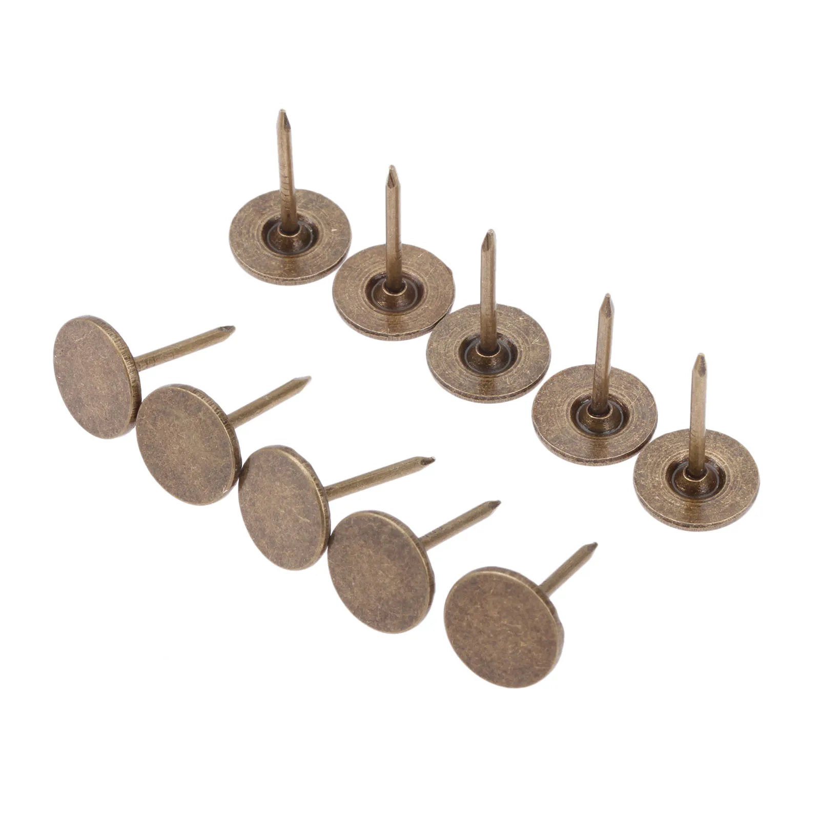 100pcs Flat Upholstery Nails Sofa Studs Pins Tacks Antique Bronze Iron Vintage Jewelry Wooden Box 11mm*17mm Furniture Hardware