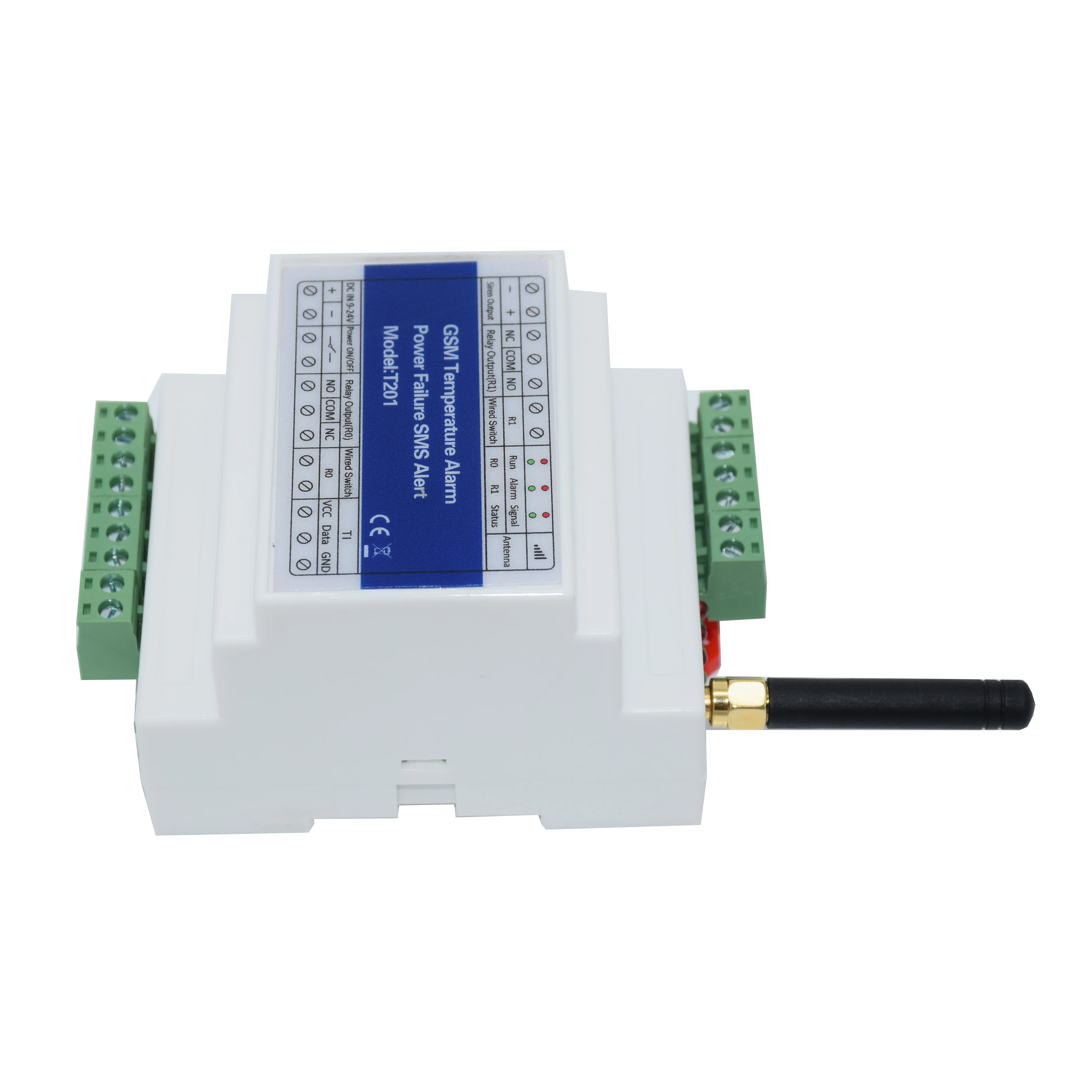 Go DIN-rail GSM SMS Afstandsbediening Temperatuurstatusmonitor Alarm met 2-relaisuitgang