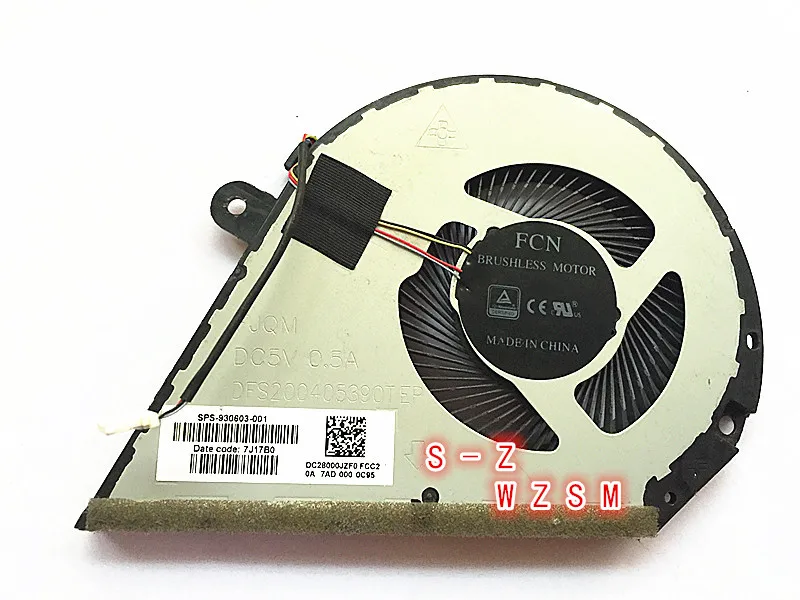 Cpu Cooling Fan Cooler para hp Pavilhão hp 14-bf 14-bf035tx 14-bf036tx 930603001 Dfs200405390t-fjqm Original Novo 1pc