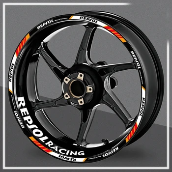 Pegatinas reflectantes para ruedas de motocicleta, tiras de llanta de carreras, calcomanías, accesorios de cubo de 17 