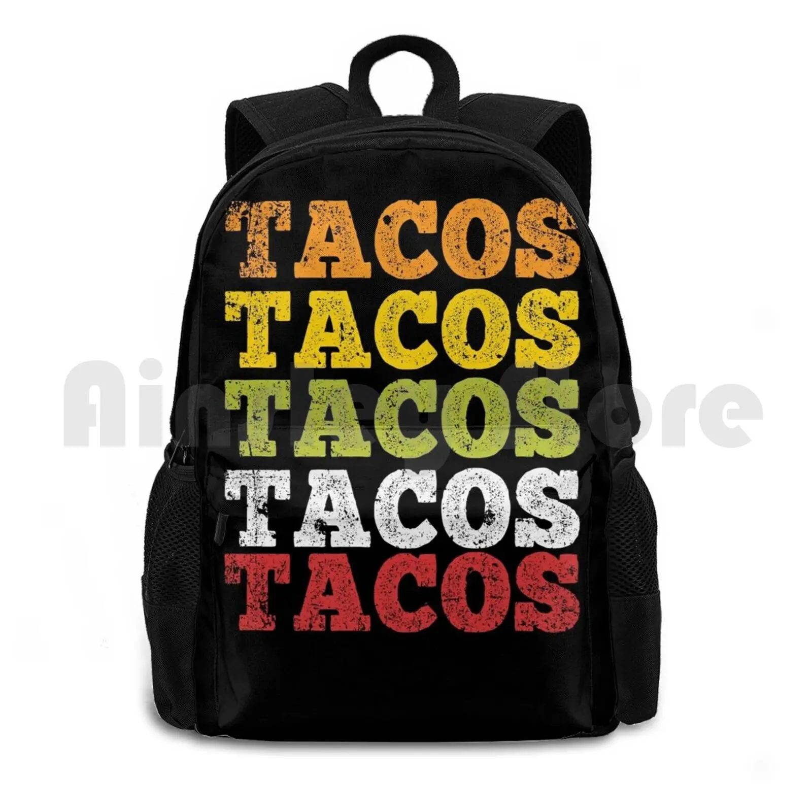 Tacos Tacos Tacos Funny Gift Idea Outdoor Hiking Backpack Riding Climbing Sports Bag Taco Tacos Mexican Sharp Delicious Eat