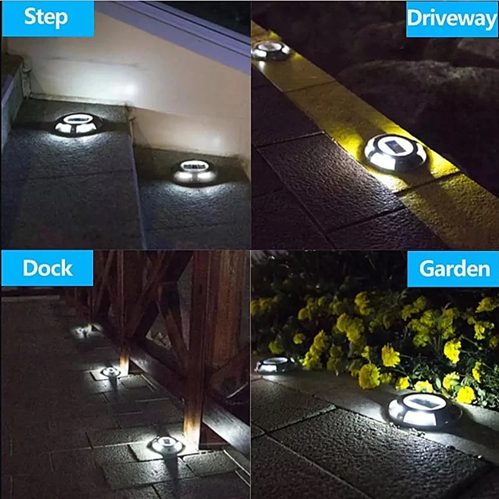 Luces solares de cubierta para exteriores, lámpara impermeable para escaleras, pasillo y pasillo, para patio, Parque y carretera