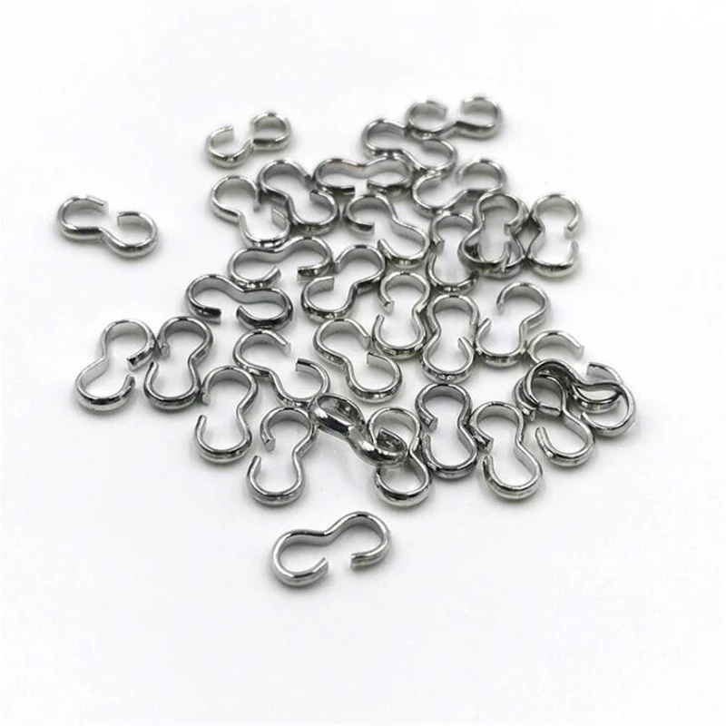 100pcs 7/8/9/10/11/14mm Quick Links Connectors 3 Shape Charm Knot Chain Clasp for DIY Bracelet Necklace Jewelry Making