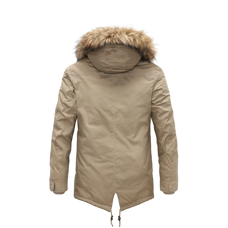 Parka da uomo cappotti in pile invernale abiti in cotone caldo uomo Outdoor Casual cappuccio staccabile collo di pelliccia parka giacca abbigliamento uomo