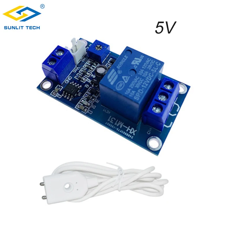 5V 12V Water Leakage Detector Relay Module Water Leaking Flood Overflow Sensor with Cable for Kitchen Bathroom office Smart Home