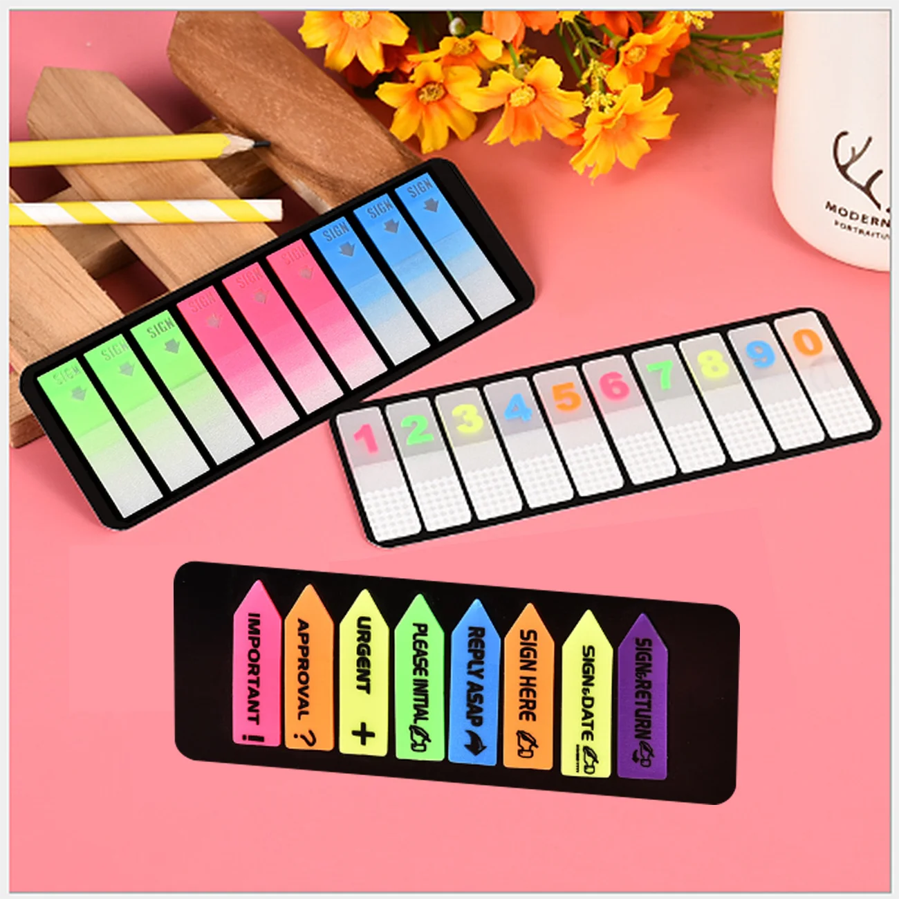 1PC Total 6 Designs Color Sticky Memo Note Gradient Sheet Stickers Office students Memo Pads(ss-326)