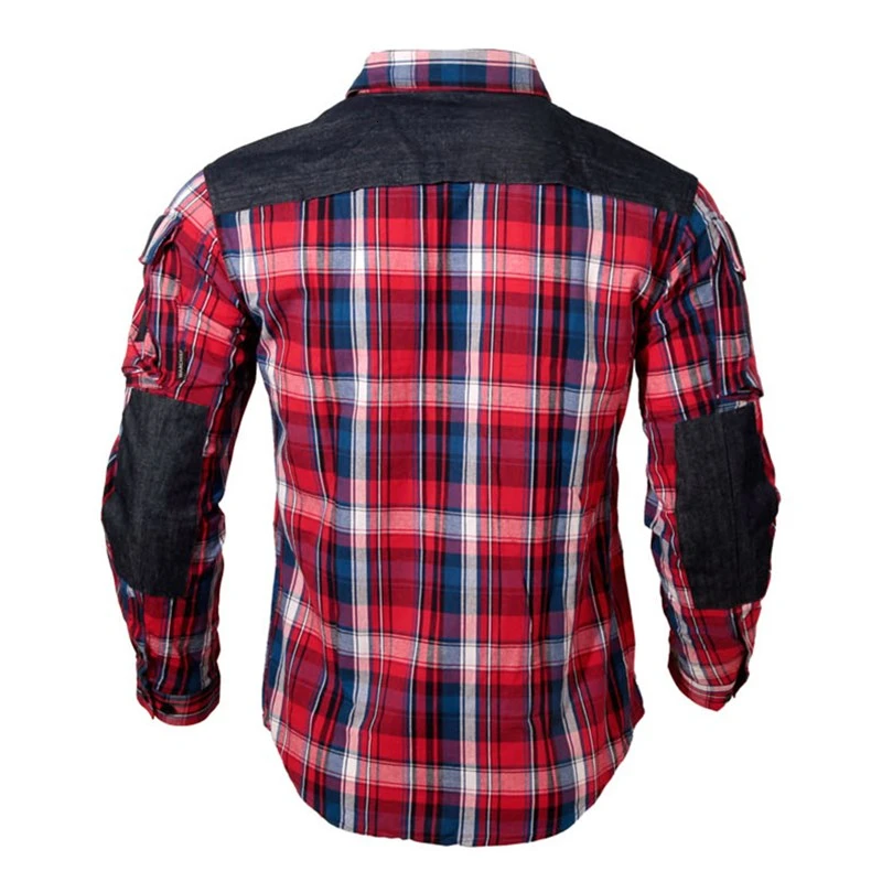 Fan Plaid Shirt Men Women Long Sleeve Breathable Cotton Plaid Shirt Outdoor Hiking Training Shirt Uniform