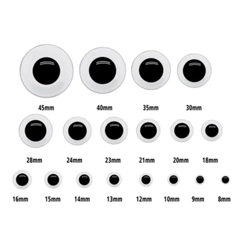 20pcs Black Plastic Crafts Safety Eyes for Teddy Bear Soft Toy Animal Doll Amigurumi DIY Accessories  For Toy Gift