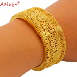 Adixyn Honorable 24k Gold Color Bangle&Bracelet For Women Ethiopian African Bridal Wedding Gifts N12072