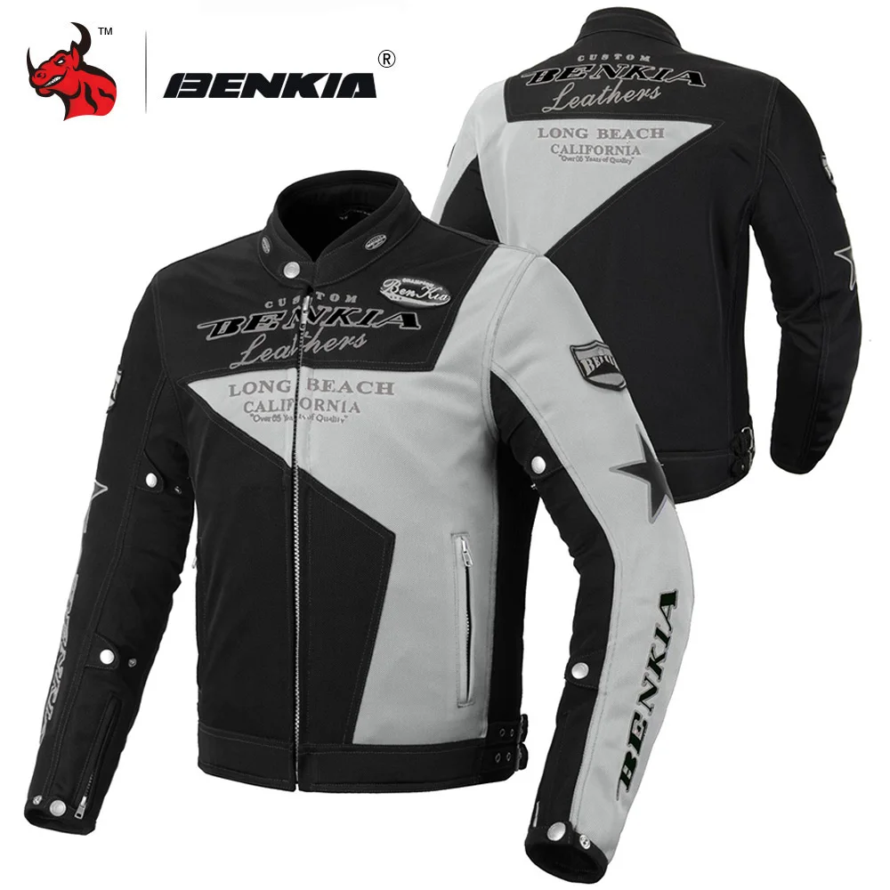 BENKIA Uomini Giacca Moto Jaqueta Motociclista Moto Abbigliamento Traspirante Maglia Giacca Moto Equipaggiamento Protettivo Chaqueta Moto