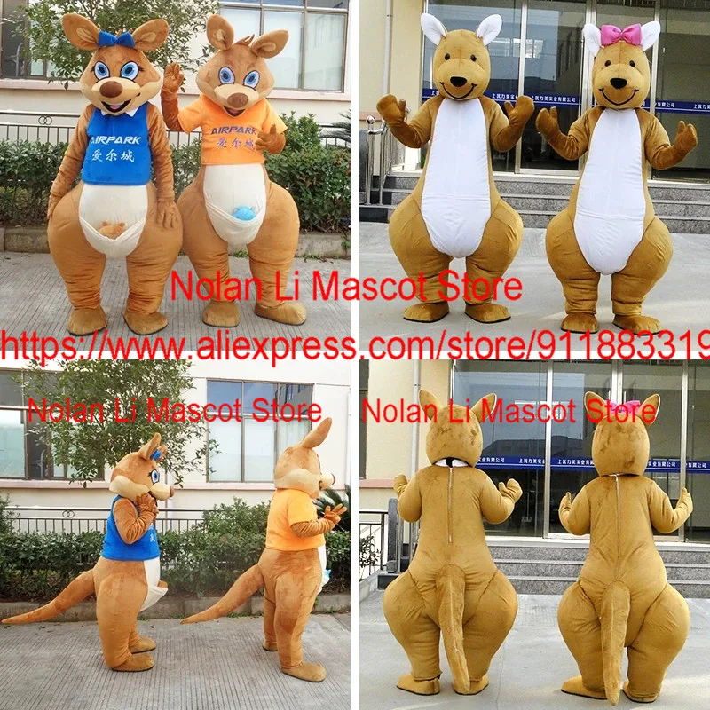 Hoge Kwaliteit Kangoeroe Mascotte Kostuum Fancy Dress Party Cosplay Stripfiguur Verjaardagskleding Kerstcadeautje 1187