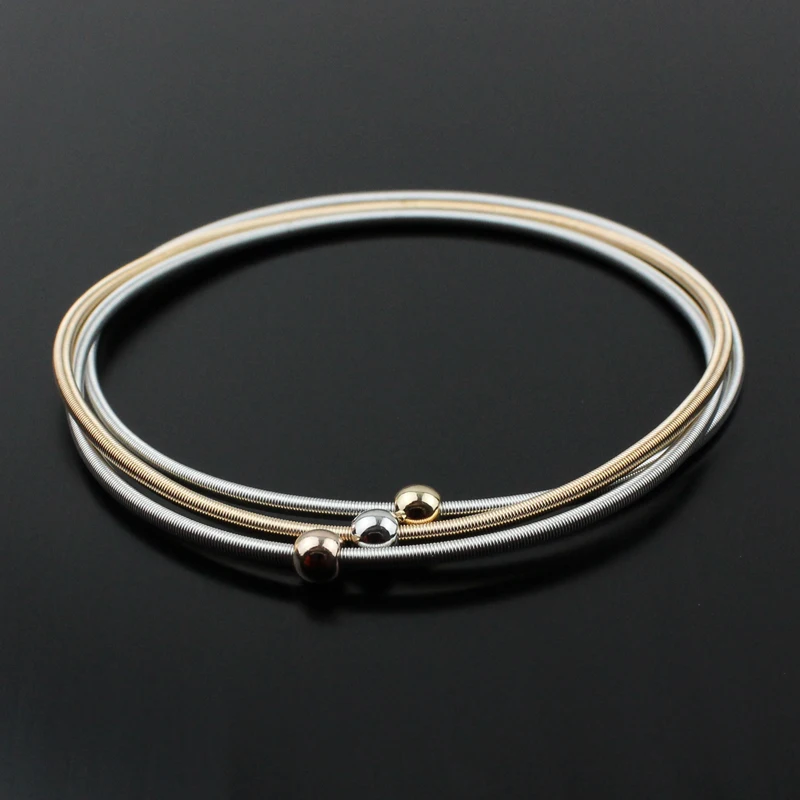 Popular Jewelry Simple Steel Wire Diameter 1.7mm Spring Screw Head Can Be Opened And Tightened Telescopic Color Spring Bracelet