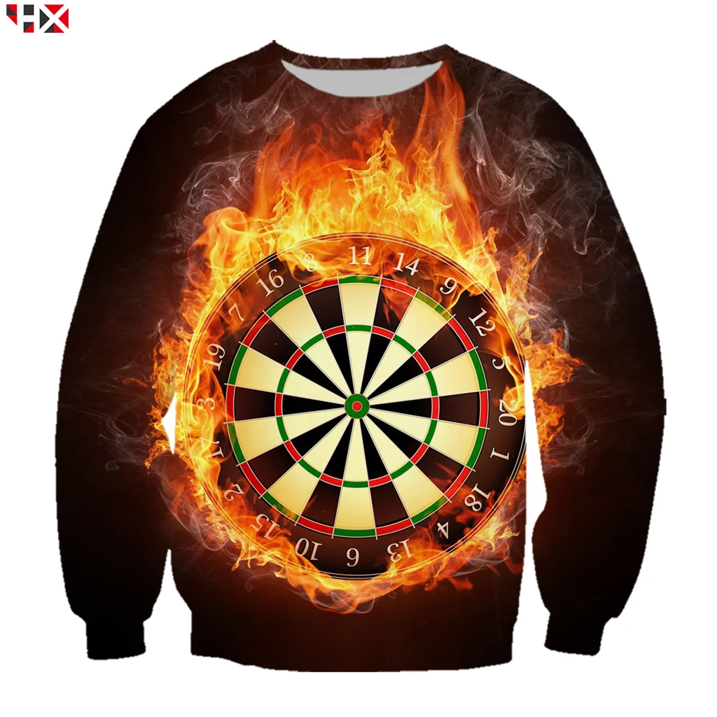 Dart Board Men Women Darts Throw Game Graphic 3D Print Sweatshirt Hoodies Casual Streetwear Tops S356