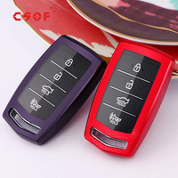 TPU Car Key Cover Case for Hyundai Genesis 2017-2020 G70 G80 G90 4 Buttons Keyless Entry Remote Auto Accessories