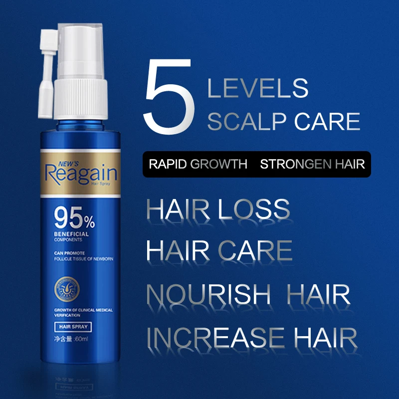 Hair Rapid Growth Spray for Men\'s Body and Chest and Eyebrows and Beard Thick Hair Treatment Loss Product 60ml and 20ml