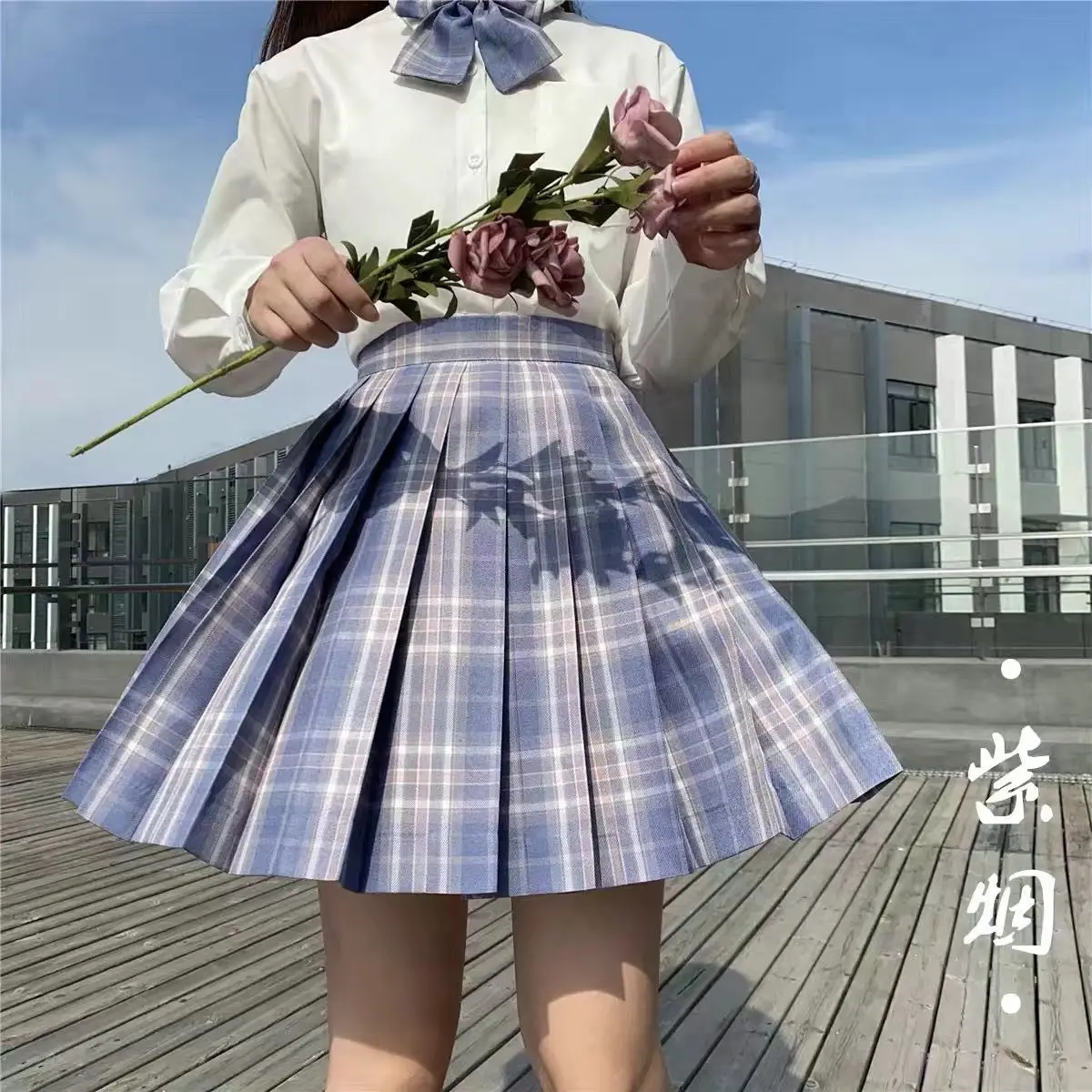 

hayoo Winter Womans Mini Skirts Harajuku japan jk Style uniform Cute Kawaii For Girls High Waist Skirts Plaid Pleated Skirt suit