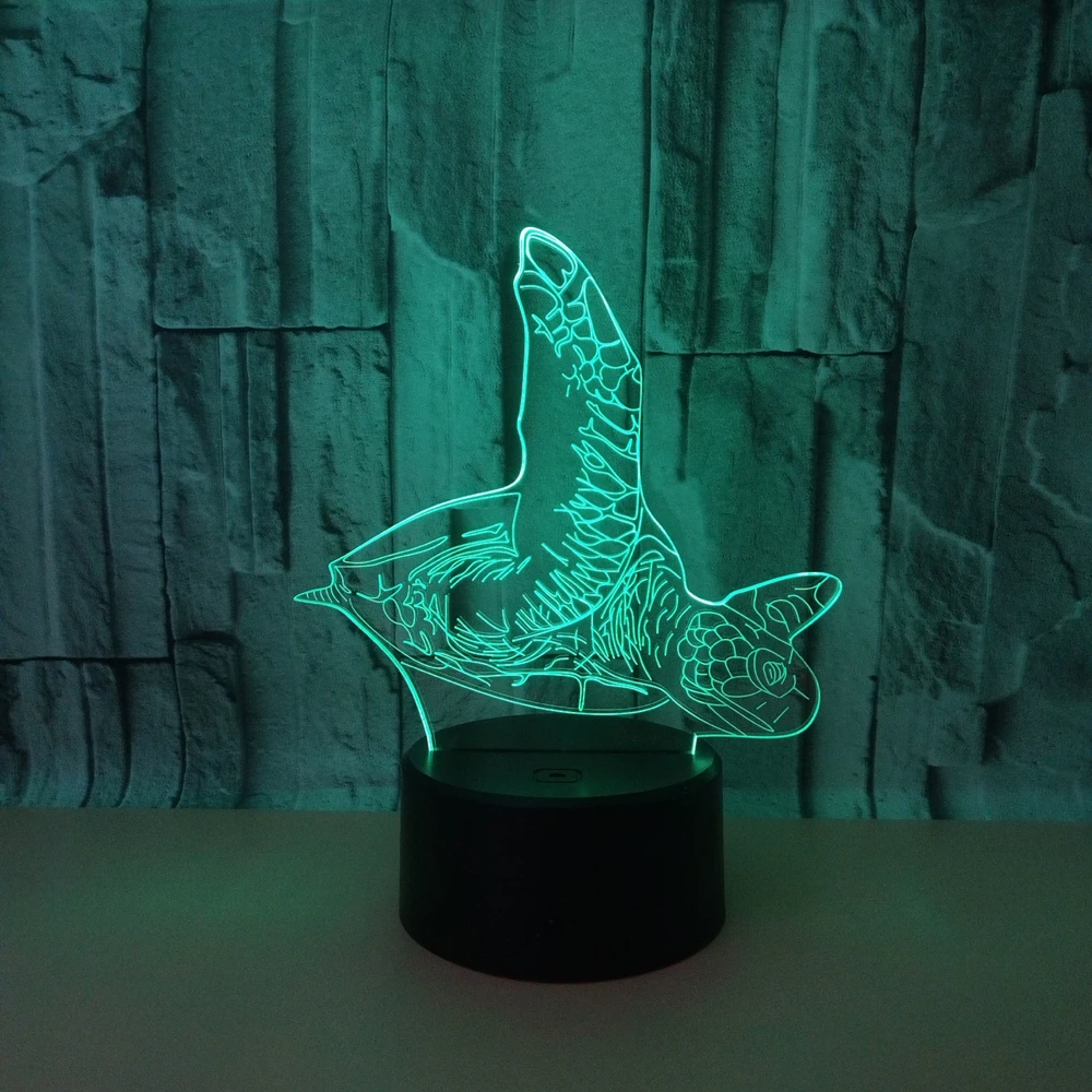 Oceano animal de natação tartaruga chelonia mydas tartaruga mar 3d led night light lâmpada mesa festa decoração para casa brinquedo do miúdo lâmpada