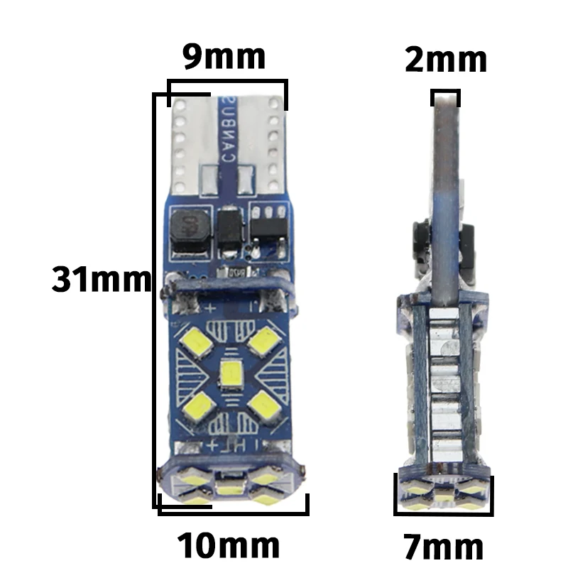 Canbus LEDカーライト,9-28V,w5w,t10,2016 SMD,エラーなし,クリアランス,白色,青,10個