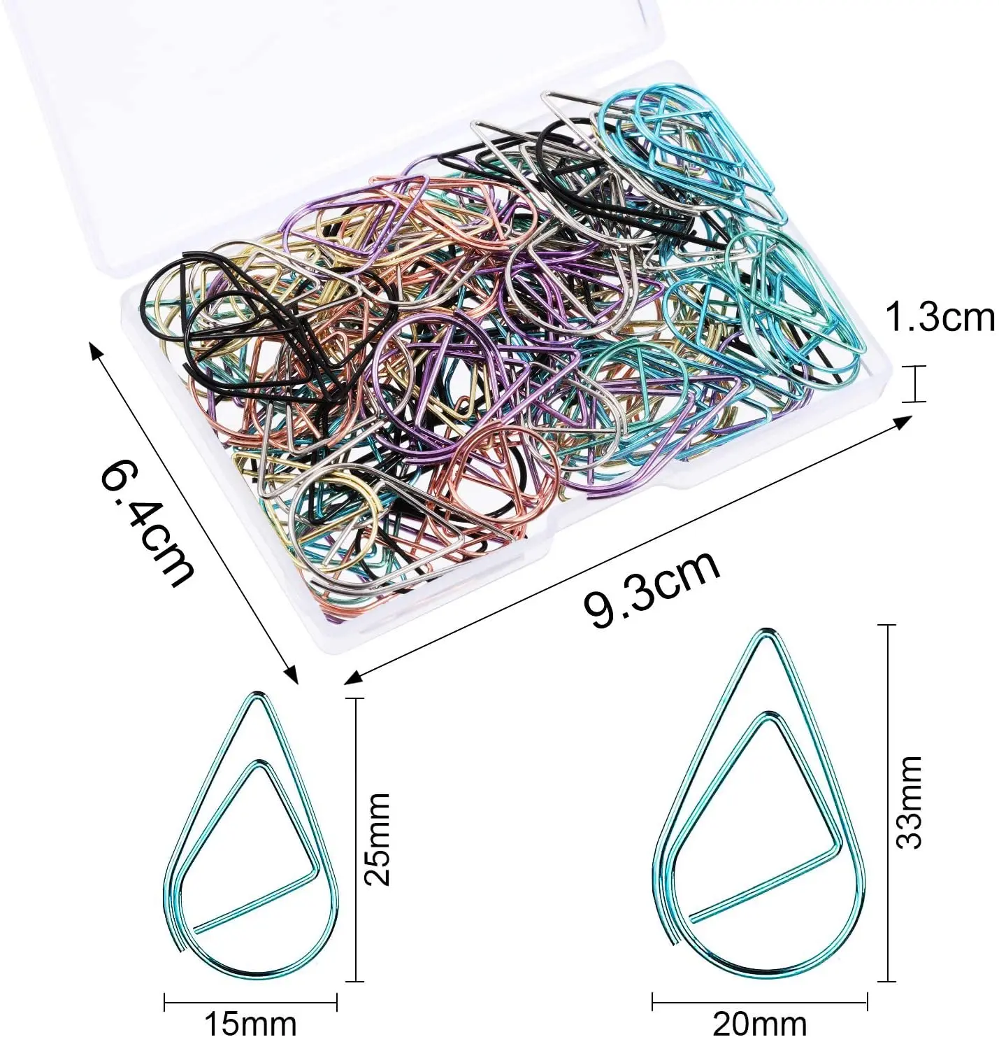 100 Pieces Multicolor Paperclips Metal Paper Clips Colored Paper Clamp Note Clips for School Office Wedding