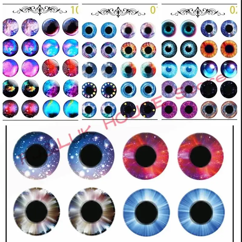 9pcs/set DIY Eyechips Pattern Blyth Doll Eye Chips Paper Pattern for 1:6 ICY Blyth Doll Accessories Pupil paster DIY TOOL