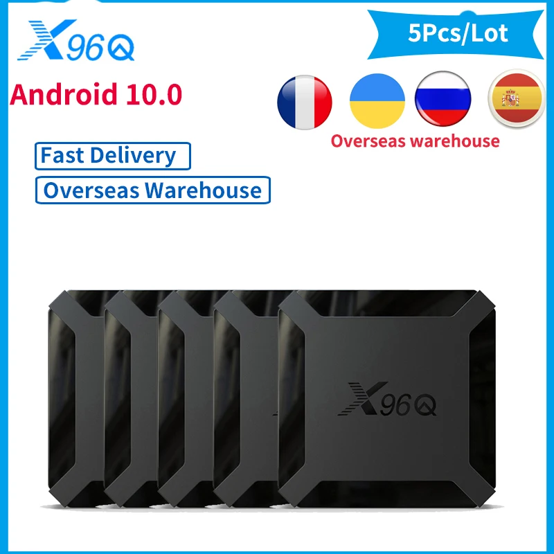 5pcs X96Q Smart TV Box Android 10 2.4G WiFi Allwinner H313 3D Video 4K Media Player x96 q Set top Box HDR10 tvbox