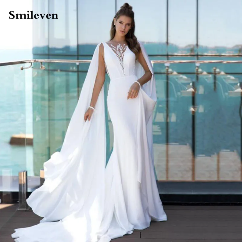 Smileven – robe de mariée sirène en mousseline de soie, Style plage, dentelle, 20212020